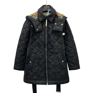 (S) burberry 黑色鋪棉連帽外套
