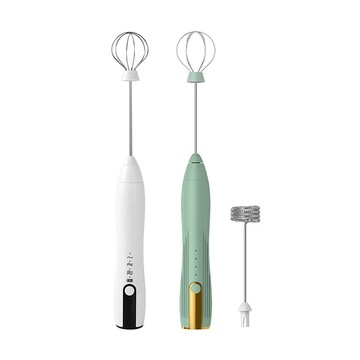 JDTECH 無線電動咖啡打奶泡器  雙頭替換攪拌器 打蛋器 拉花 拿鐵 USB充電 奶油打發器