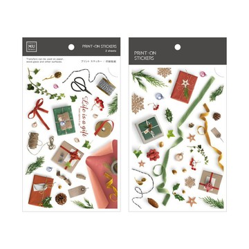 【Print-On Stickers 轉印貼紙】聖誕限定09-包裝心意