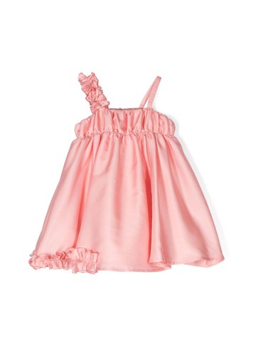 mimisol ruffled satin dress