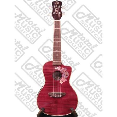 Luna Floral Flamed Maple Concert Ukulele w Tuner ＆ PC, UKE FLO PACK