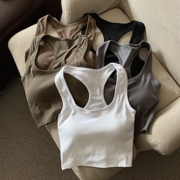 背心 自帶胸墊✨韓版工字防走光涼感吊帶背心內搭短版上衣美背背心辣妹運動背心 10909