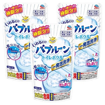 EARTH 地球製藥 抑菌發泡馬桶清潔粉 一袋一次無需測量 鹽素系配方  180g  3包