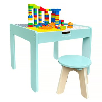 TEAMSON 益智積木桌椅組  107件配件  適用3歲以上兒童  MDF環保木料  1組