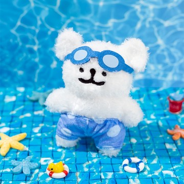 Maltese線條小狗 毛絨掛件(運動系列)