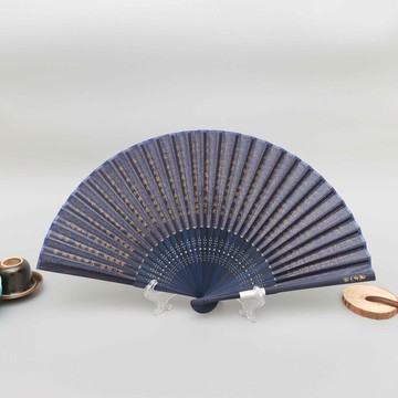 京都般若心經扇子(紺)