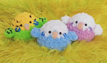 圓圓虎皮鸚鵡 可加吊飾 可改色 手作鉤織小物