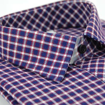 金安德森 紫白格紋厚暖長袖襯衫