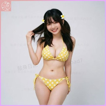 台灣出貨✨復古波點可愛少女海邊性感比基尼性感綁帶大胸聚攏分體游泳衣夏