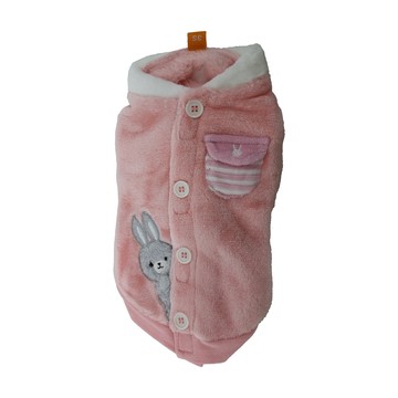PET PARADISE 寵物衣服 保暖後背開背心 小兔 3S 號  小兔躲 粉色  1件