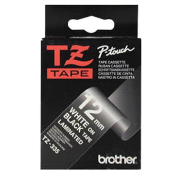 兄弟牌brother護貝標籤帶/黑底白字/12mmx8M/TZE-335