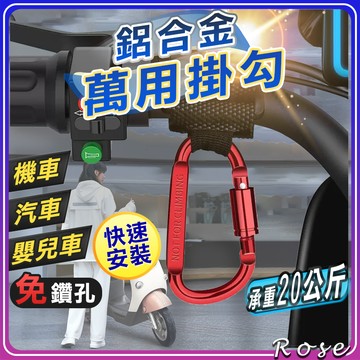 台灣現貨🔥萬用魔鬼氈D型扣【鋁合金鎖頭】機車掛勾 車用掛勾 汽車掛勾 掛鉤 登山扣 D型扣環 嬰兒推車掛勾 汽車用掛鉤