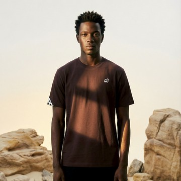 KINGO男款｜棕紅織帶短袖T恤611106