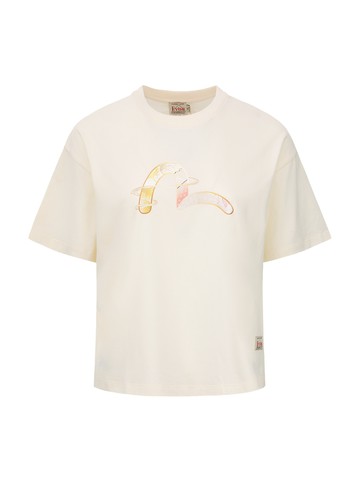 Japanese-pattern Seagull Print T-shirt