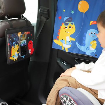 卡通車載手機觸屏看視頻支架汽車內飾用品創意可調節角度IPAD掛袋