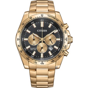 CITIZEN Chronograph 運動潮計時腕錶 男錶 手錶-44mm玫瑰金色 AN8233-51E