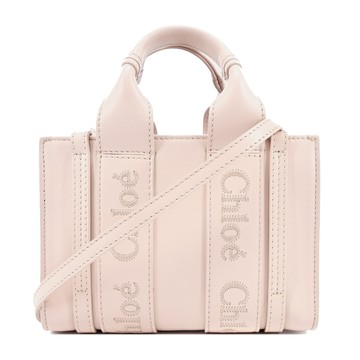 Chloe Woody tote bag 新款皮革兩用托特包(迷你/粉色)_廠商直送