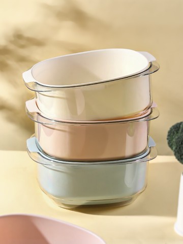 墨色多功能雙層瀝水籃家用廚房洗菜盆大號鏤空洗菜籃蔬菜水果濾水