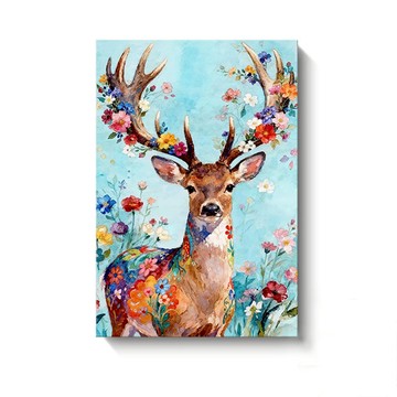 花鹿之森無框掛畫