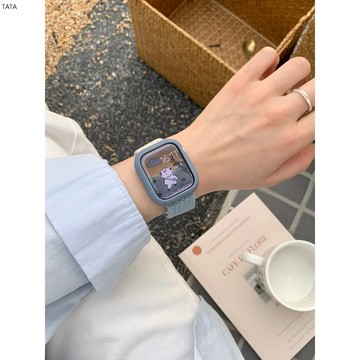 【高品質】拼色尼龍彈力錶帶 適用apple watch 女士錶帶 44 40 41 45 iwatch7 8 4