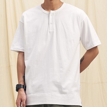 夏日亨利T 中性T恤 /簡約款式/純棉材質/素T/情侶/禮物