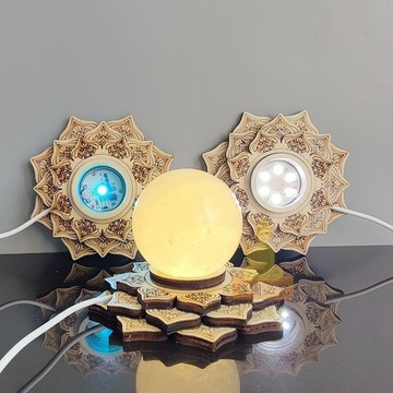 台灣出貨🔥小夜燈 實木小夜燈 發光底座小夜燈 創意工藝品擺件 USB 檯燈 LED 插電式小夜燈 招財平安辟邪擋災小夜燈