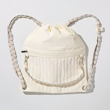 Miyansol韓國皺皺風琴包-B.霜晨白 防水輕量 斜背包 後背包