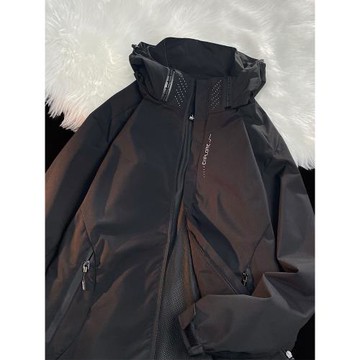 美式沖鋒衣外套男士春秋季寬松痞帥情侶款登山防水機能風工裝夾克