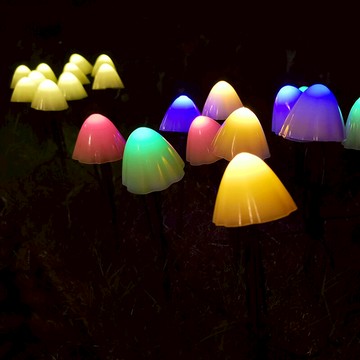 新款太陽能蘑菇燈戶外花園裝飾地插草坪燈防水LED造型燈串