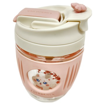 LocknLock 樂扣樂扣 手持玻璃杯  粉色 櫻花款  350ml  1個