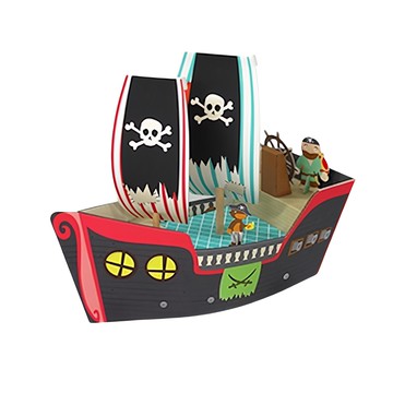 KROOOM 庫珀 美勞DIY遊戲 海盜船 安全無毒 可回收 防水耐用  1個