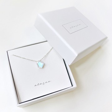 / 皓 / 不規則藍光月光石純銀項鍊 月亮石頸鏈 (925純銀/14kfg)