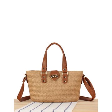 店長推薦2023新款潮流夏天時尚百塔手拎包休閑度假拍照草編斜挎包