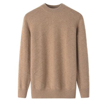 秋冬新款100%純羊絨衫男圓領加厚打底針織內搭休閑保暖針織毛衣