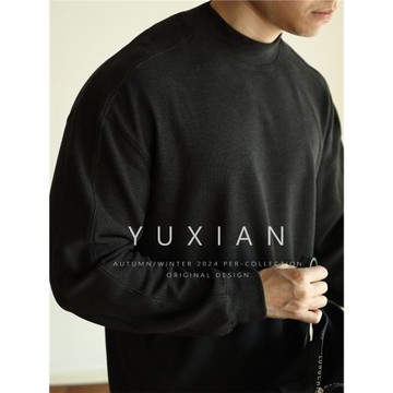 YUXIAN雙面真德絨日系寬松300克保暖細膩內搭打底純色長袖單穿