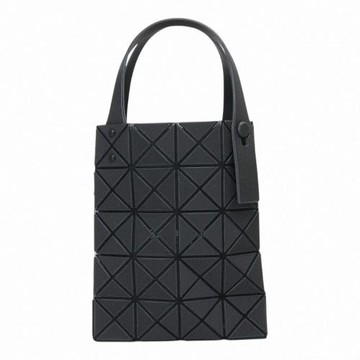 ISSEY MIYAKE 三宅一生-BAOBAO 皮質幾何方格4x5直式小手提包(霧面黑)
