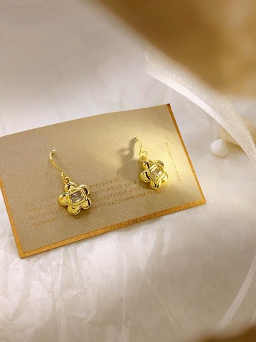 花憶。MUCHAT手作14KGP鋯石花朵耳環