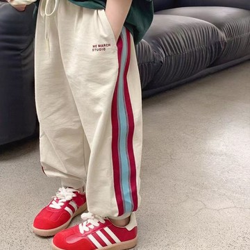 【台灣出貨】免運【2.2萬人收藏】女童運動褲2026春裝新款兒童寶寶春秋夏款側邊條洋氣休閒褲