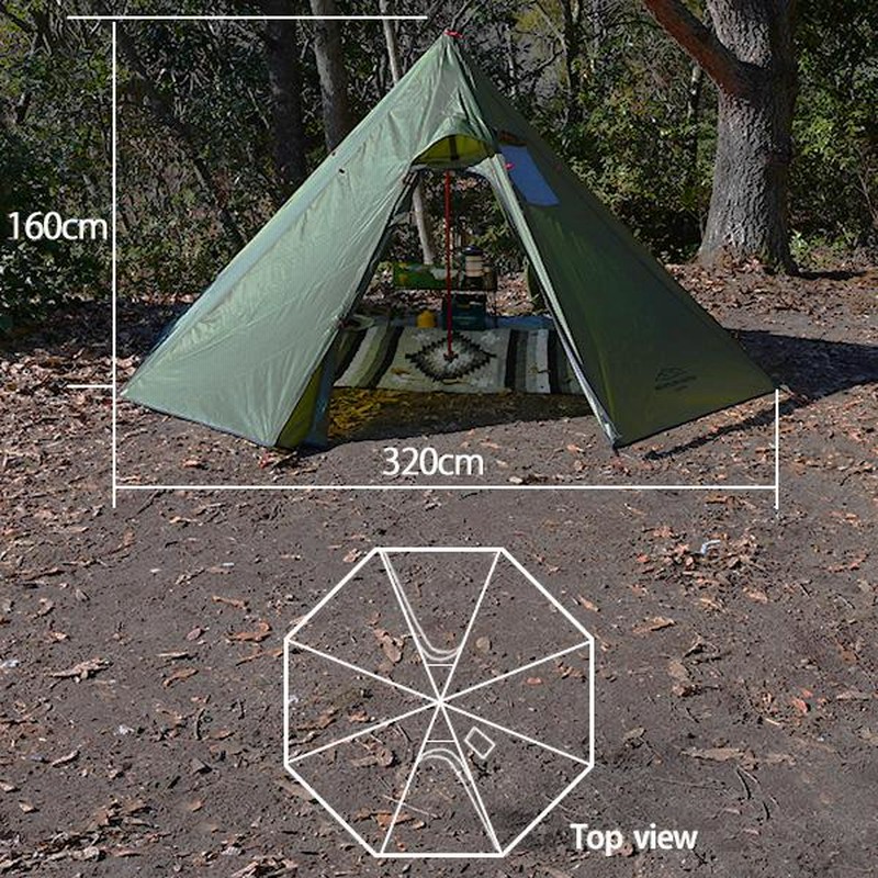 ワンポールテント カーキ 3人用 2人用 ソロ ペグ 付 コンパクト アウトドア おしゃれ キャンプ テント キャンプ用品 アウトドア用品 煙突 窓  | LINEブランドカタログ