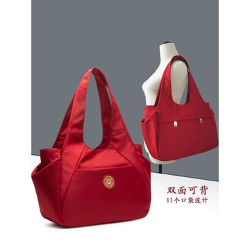 輕便款托特包女包大容量2025冬新媽咪包牛津尼龍多層帆布包單肩包