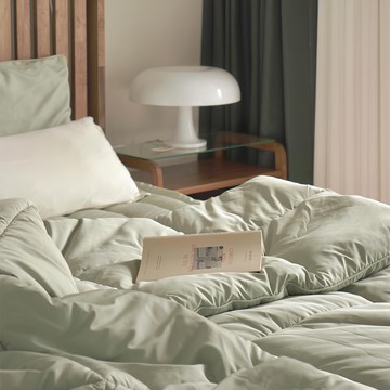 Homuro Feel Good 四季薄被 苔蘚綠 Q/K  苔綠色