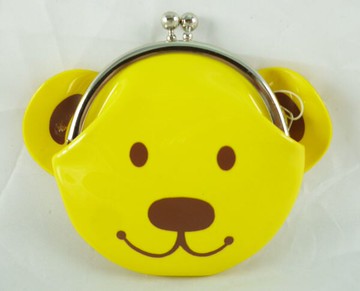 【震撼精品百貨】MILK TEDDY  泰迪熊   珠扣零錢包 臉-黃  震撼日式精品百貨