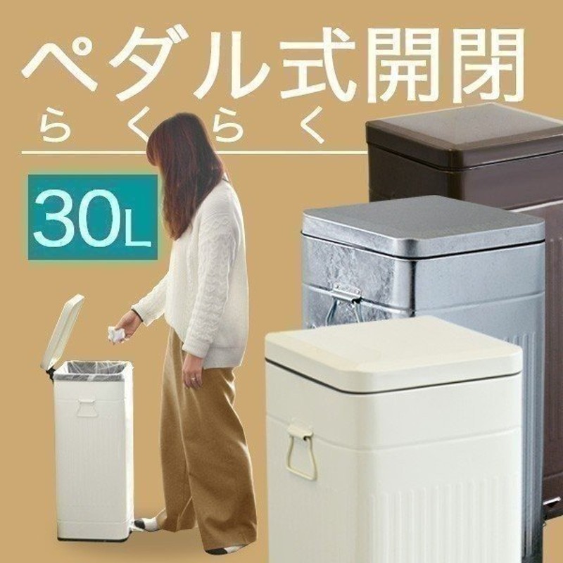 ゴミ箱 30L ペダル ふた付き ペダル開閉式 縦型 スチール ゆっくり静かにフタが閉まる 容量 30リットル ダストボックス ばけつ ごみ箱 くず箱  送料無料 通販 LINEポイント最大1.0%GET | LINEショッピング