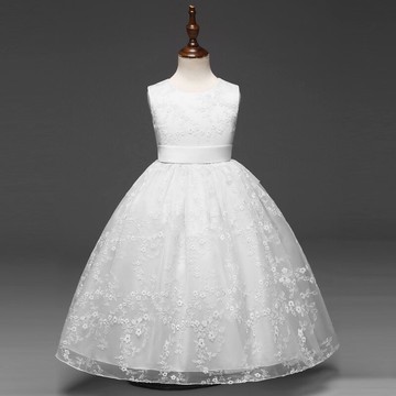 六一兒童禮服公主裙夏女童蓬蓬紗小女孩花童鋼琴模特演出服裝長裙