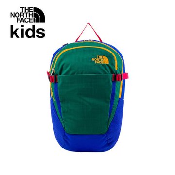 The North Face 官方旗艦 北面兒童綠藍拼接大容量休閒後背包｜87SJBIC 書包