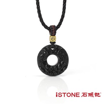 石頭記 黑曜石貔貅項鍊-平安扣