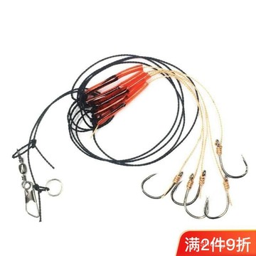 五連鉤 布線 伊勢尼串鉤 防纏繞大力馬串鈎 連鉤 沉底 海釣 磯釣 管付 千又 防咬 防纏 散尾 倒釣 釣組 剝皮 硬尾
