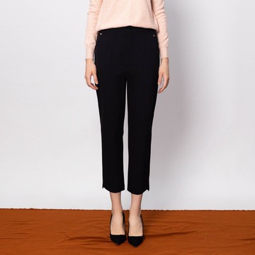 【Icare】小鉚釘黑色切口西裝褲(M-L) | 女西裝長褲 女長褲