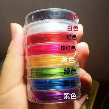 ⭐免運🌈臺灣有貨⭐進口彈力線水晶扁絲線八種顏色一套黑白紅黃綠藍紫每一卷9米左右【可開票】