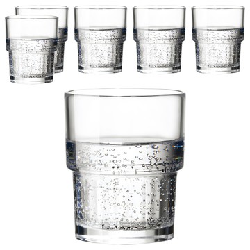 Bormioli Rocco 里昂可疊式強化杯 210ml 義大利製  透明  6個